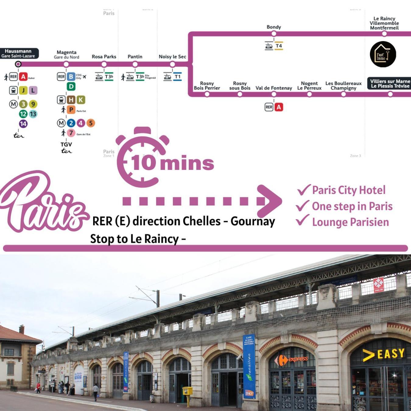 Paris City-Le Raincy - Facing Station - 4 To 8 Pers Экстерьер фото